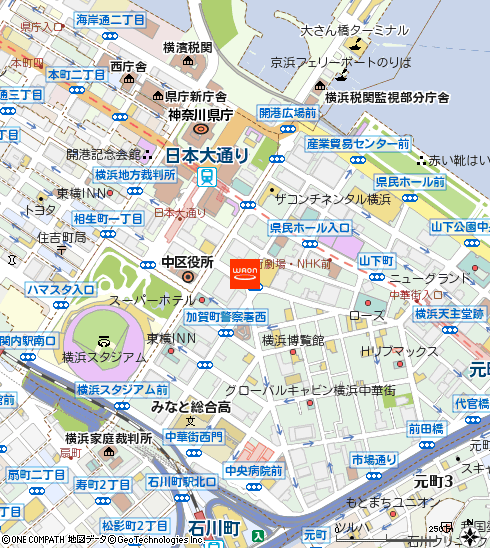 まいばすけっと横浜山下町店付近の地図
